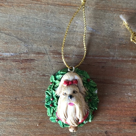 Set of 4 Lhasa Apso Miniature Christmas Holiday Ornaments - Picture 4 of 7